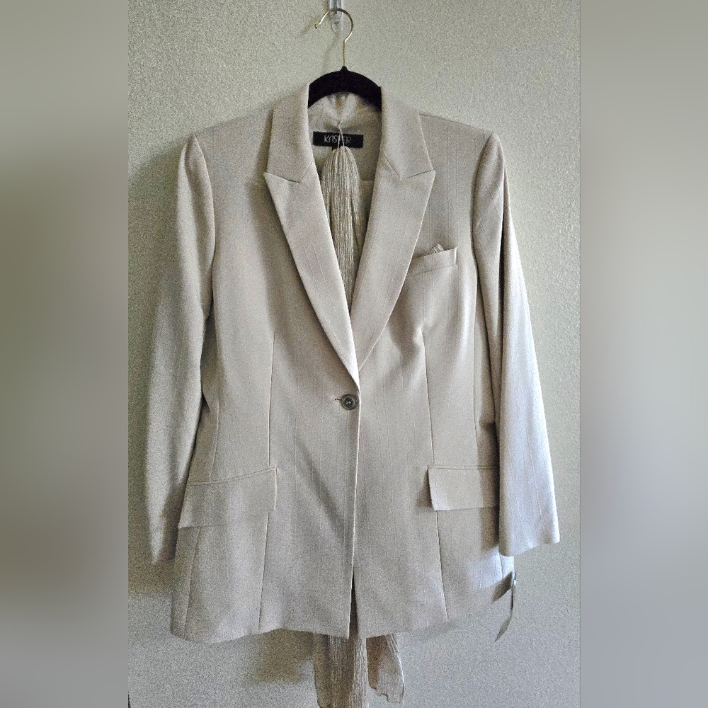Kasper Light Beige Classic Womens Pant Suit